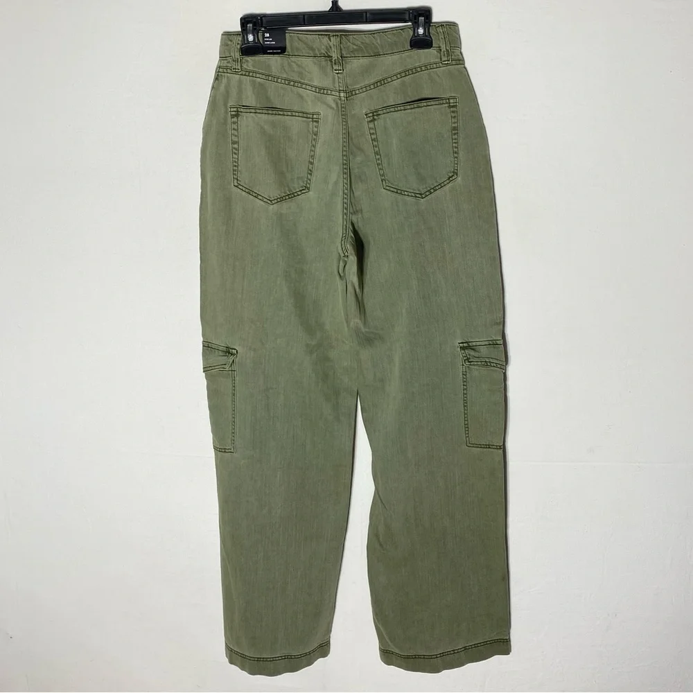 Reitmans Olive Green High Rise Wide Leg Pants Lyocell Linen Cotton Pants 28 NWT - Picture 2 of 15